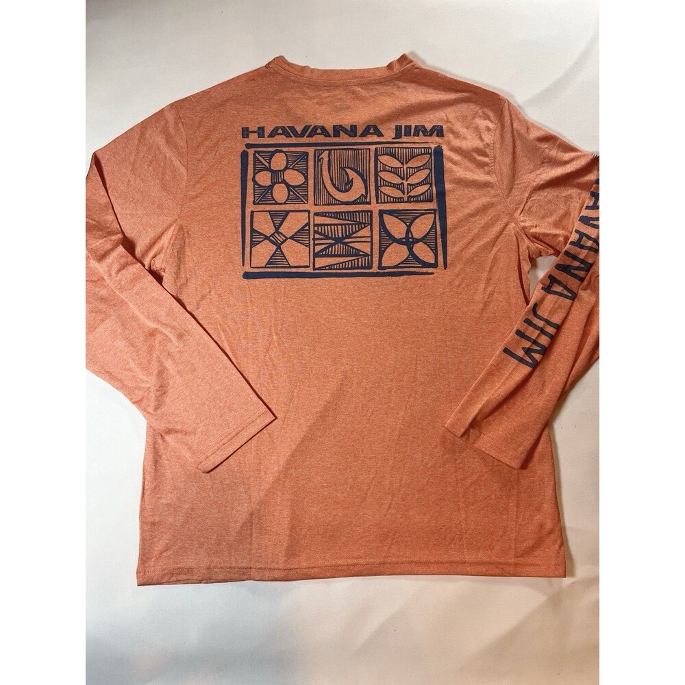Havana Jim Men's Performance Long Sleeve T-Shirt Coral Fishing UPF Cool Tech